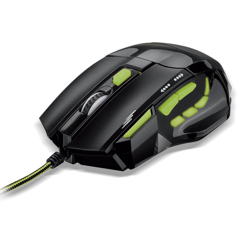 Mouse Gamer com Rapid Fire 2400DPI Preto e Verde Multi - MO208