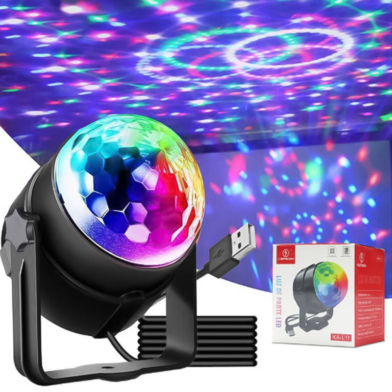 Globo de Luz Giratório USB Projetor de Luz para Festas KAPBOM - KA-L11